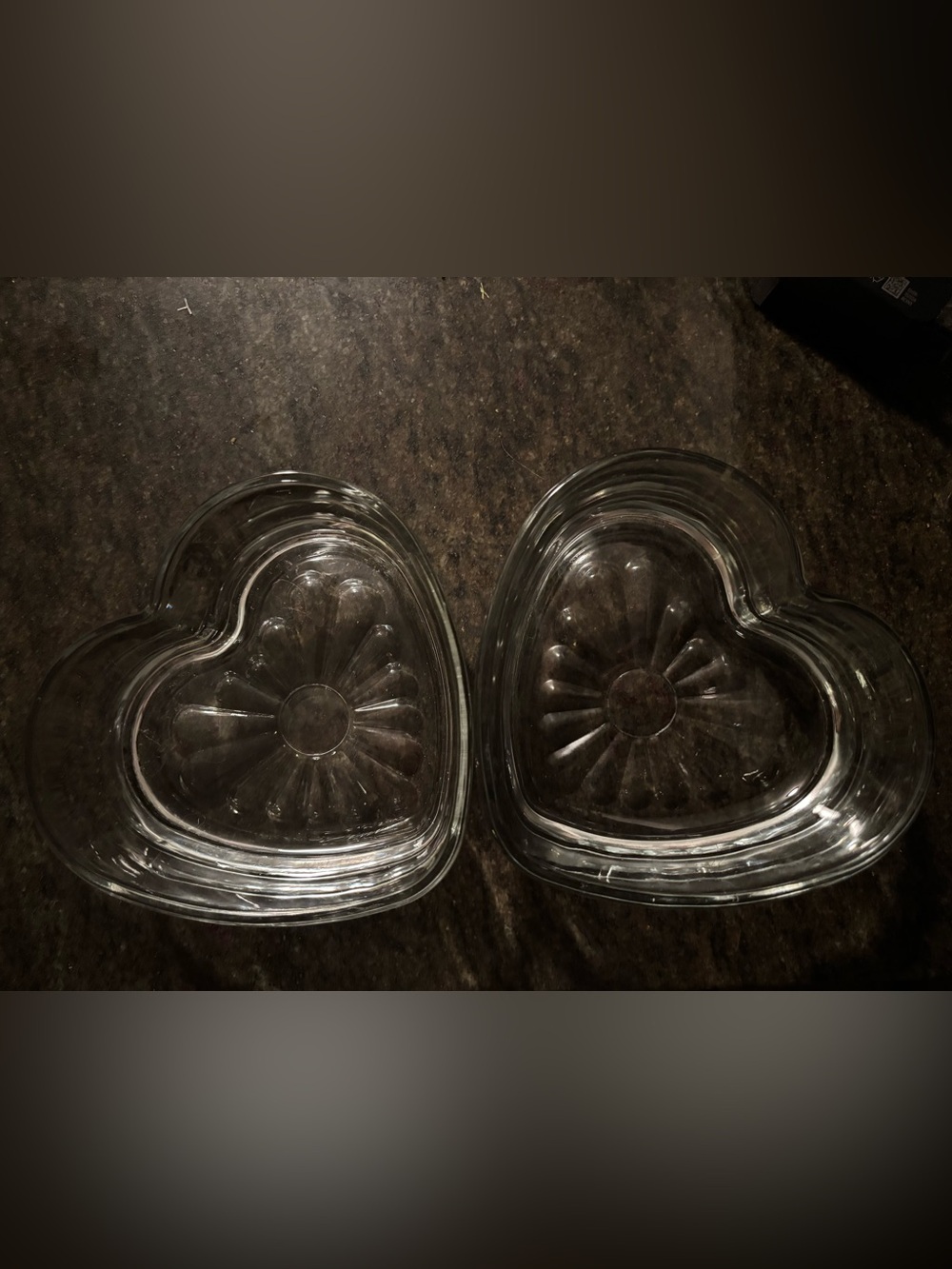 Libbey Heart Shaped Glass Dish Set of 2